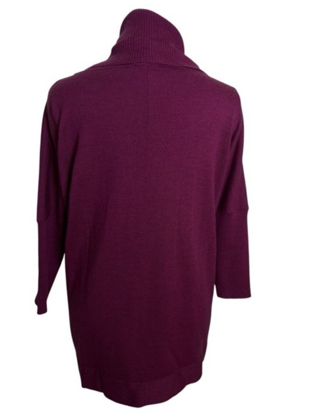 Eileen Fisher Italian Merino Wool Sweater Size S Plum Cowl Neck Tunic Knit - Picture 4 of 8